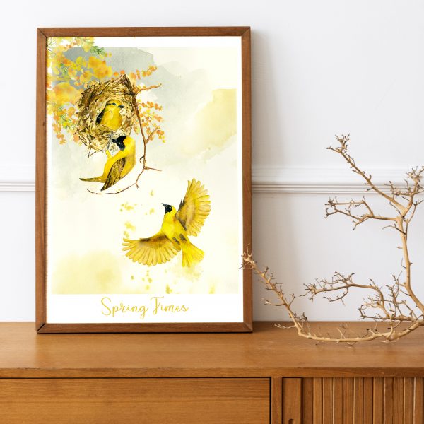 affiche avec les oiseaux